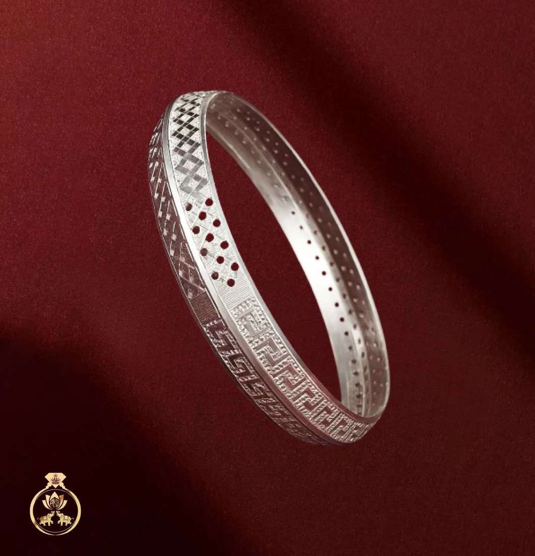 AKB Silver Classic Textured Kada